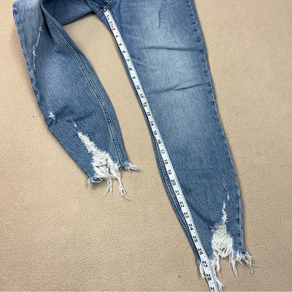 Abercrombie & Fitch Jeans Womens 28/6 The Skinny High Rise Frayed Hem Destroyed - Picture 2 of 6